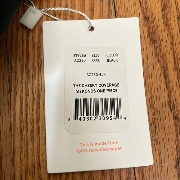 Andie Swim The Cheeky Mykonos One Piece Swimsuit Black plus size XXXL NWT - Picture 6 of 7